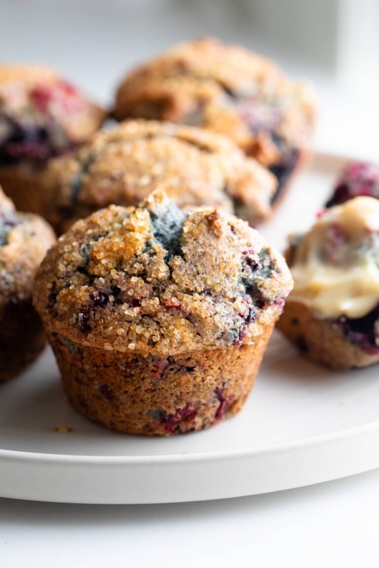 “Homemade Mixed Berry Muffins with Sweet Crunchy Tops Recipe”
