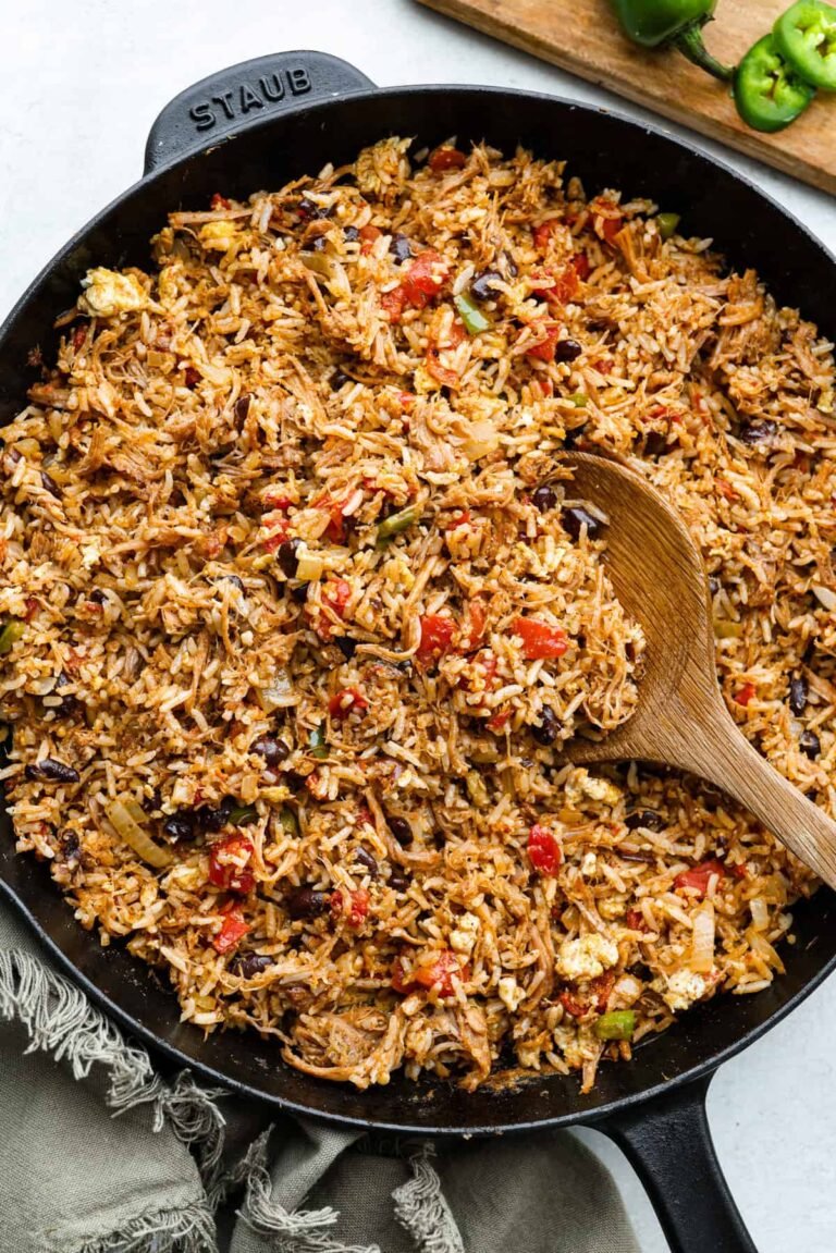 Smoky Cowboy Fried Rice with Tender Pulled Pork and Savory Spices