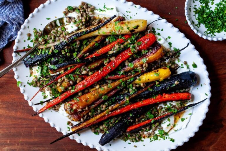 Roasted Carrots with Lentils & Yogurt – Healthy & Flavorful Recipe