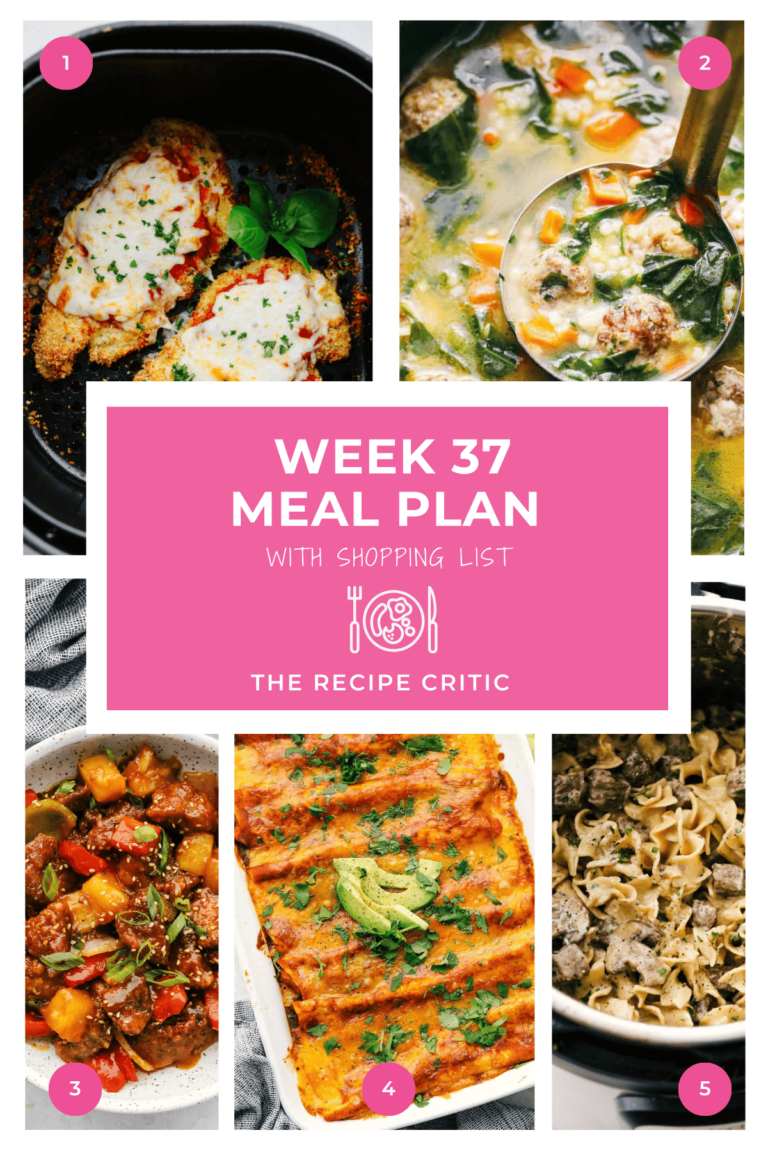 Delicious Weekly Meal Plan #37 with Easy Family-Friendly Recipes