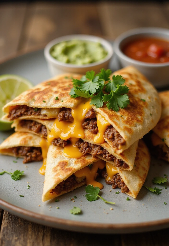 10 Ground Beef Recipes You Can Whip Up in 30 Minutes or Less (Perfect for Busy Weeknights!) - 4. Cheesy Beef Quesadillas