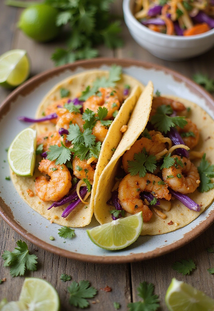 10 Quick Spring Dinner Ideas That Will Impress Your Family (And Save You Time!) - 5. Shrimp Tacos with Cabbage Slaw