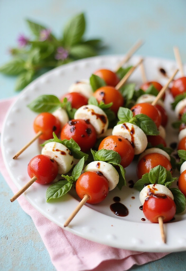 10 Quick Spring Dinner Ideas That Will Impress Your Family (And Save You Time!) - 6. Caprese Skewers with Balsamic Glaze
