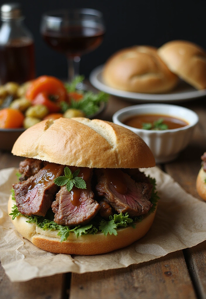 15 Au Ju Sandwiches That Will Make Family Dinner a Hit (Even the Kids Will Love #6!) - 10. Lamb Au Ju Sandwich
