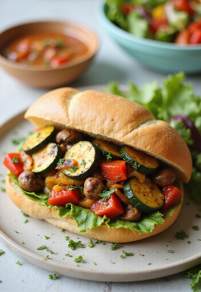 15 Au Ju Sandwiches That Will Make Family Dinner a Hit (Even the Kids Will Love #6!) - 5. Veggie Au Ju Sandwich