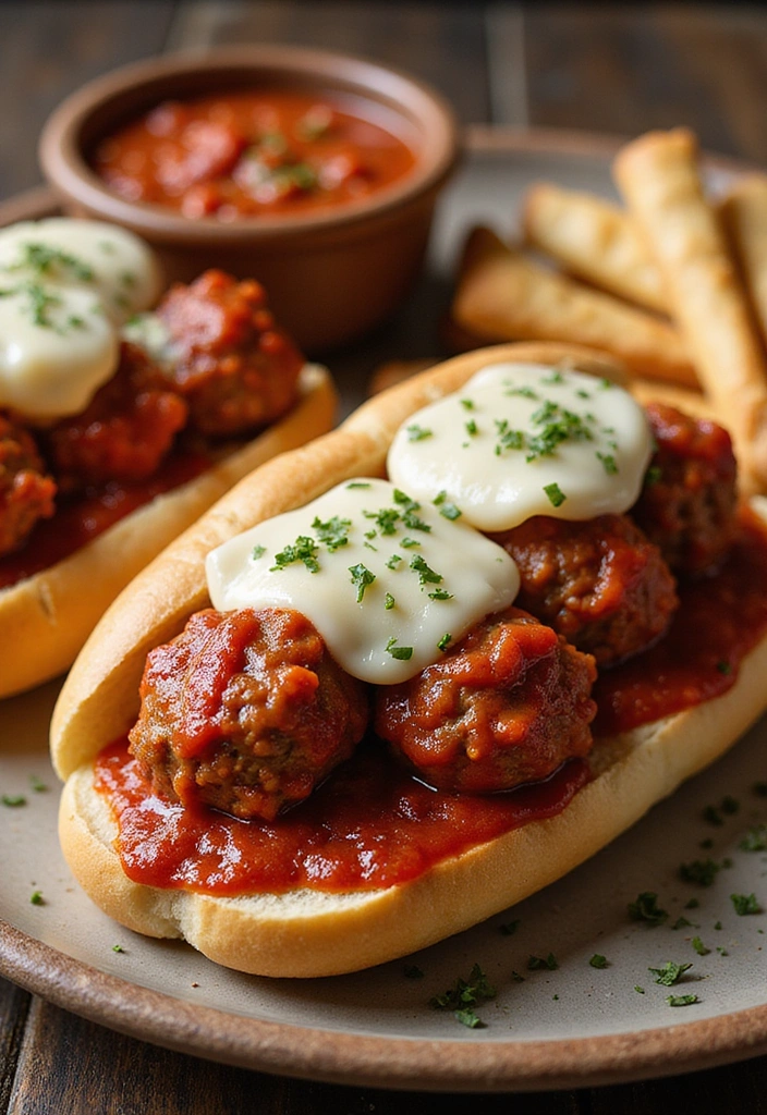 15 Au Ju Sandwiches That Will Make Family Dinner a Hit (Even the Kids Will Love #6!) - 7. Meatball Au Ju Sandwich