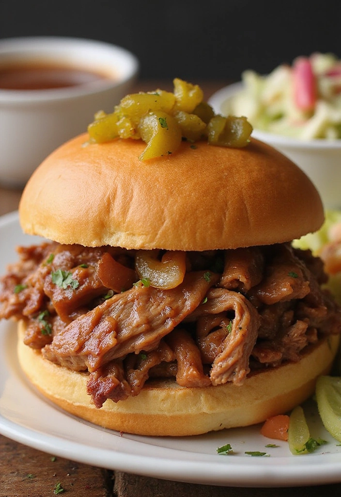 15 Au Ju Sandwiches That Will Make Family Dinner a Hit (Even the Kids Will Love #6!) - 8. Pulled Pork Au Ju Sandwich
