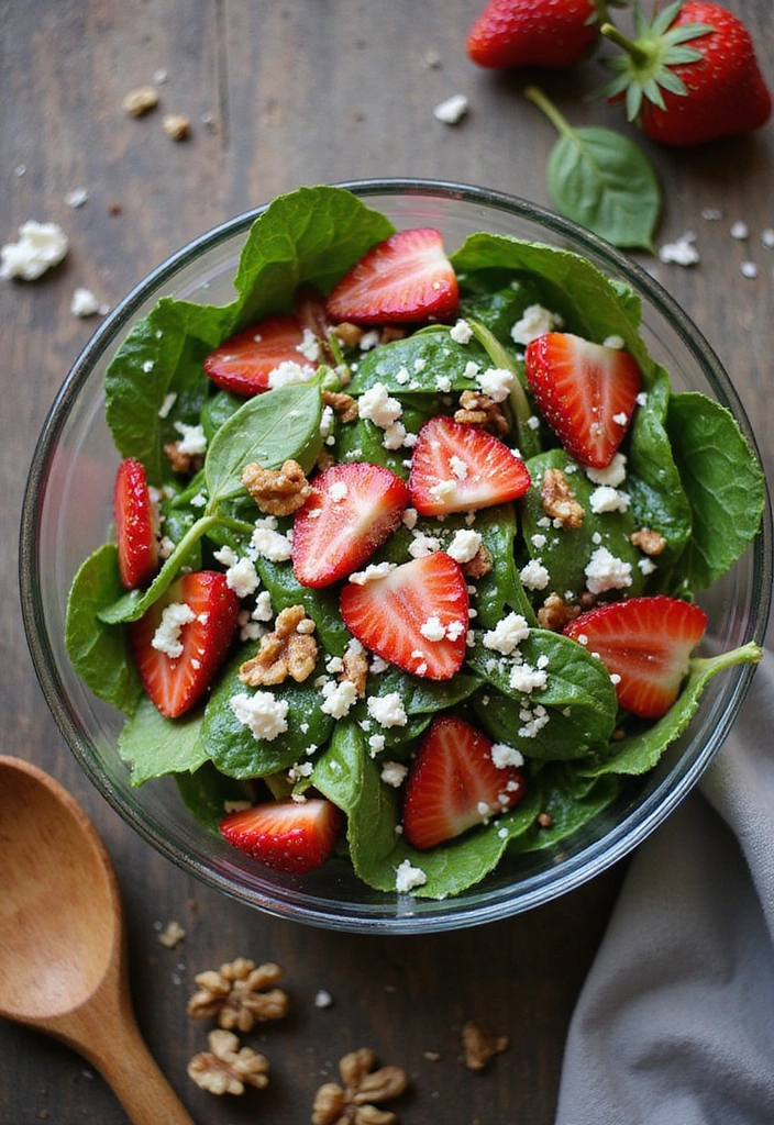 15 Irresistible Mother's Day Salad Ideas That'll Steal Her Heart (You Won't Believe #7!) - 1. Vibrant Strawberry Spinach Salad