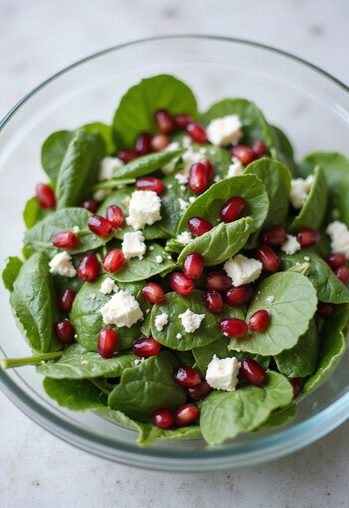 15 Irresistible Mother's Day Salad Ideas That'll Steal Her Heart (You Won't Believe #7!) - 14. Spinach and Feta Salad with Pomegranate