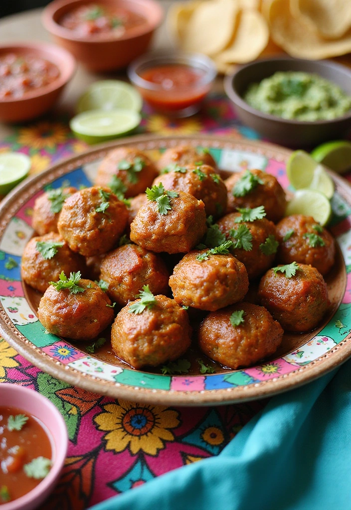 15 Irresistible Mozzarella Stuffed Meatballs That'll Make Your Guests Beg for the Recipe! - 10. Taco Mozzarella Stuffed Meatballs