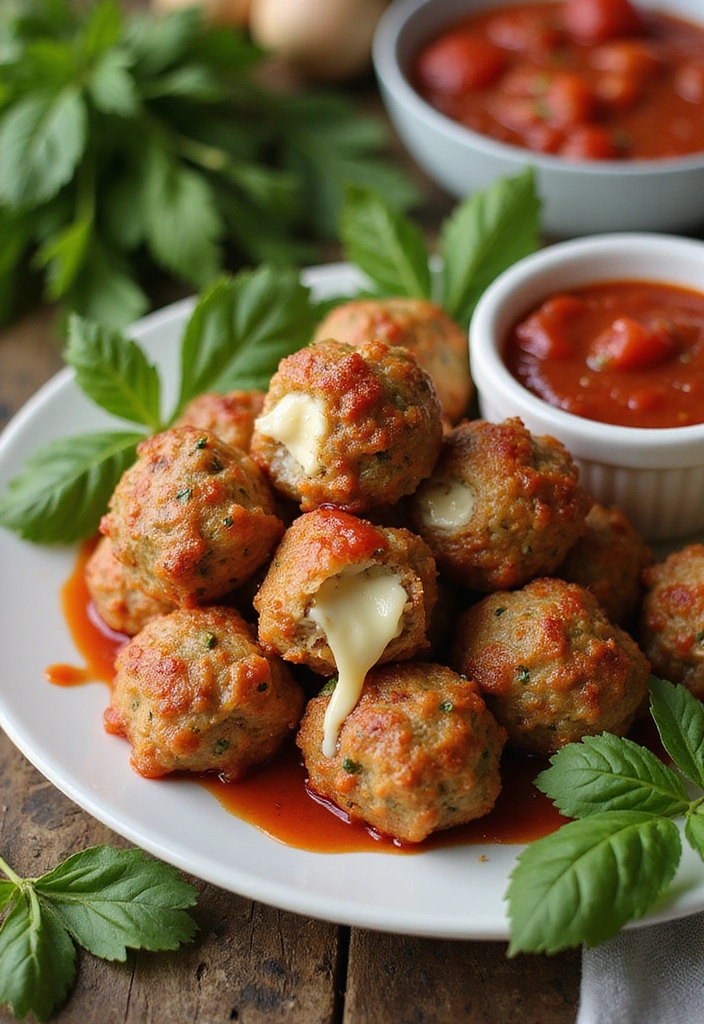 15 Irresistible Mozzarella Stuffed Meatballs That'll Make Your Guests Beg for the Recipe! - 15. Vegetarian Mozzarella Stuffed Meatballs