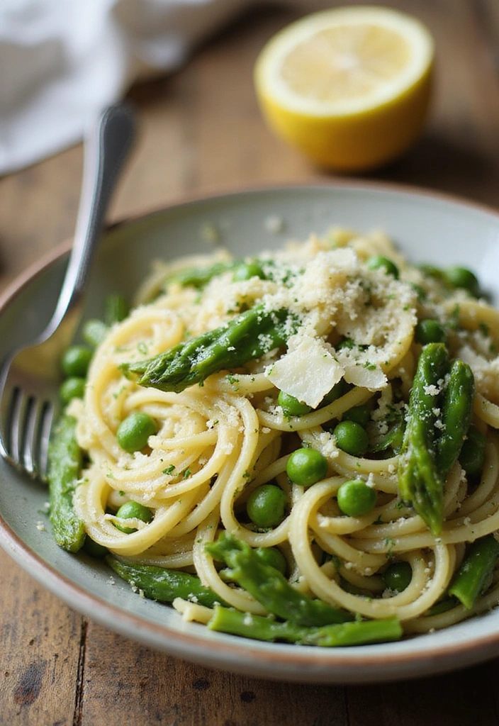 15 Vibrant Spring Vegetable Pasta Recipes That'll Brighten Your Dinner Table! - 1. Lemon Garlic Spring Vegetable Pasta