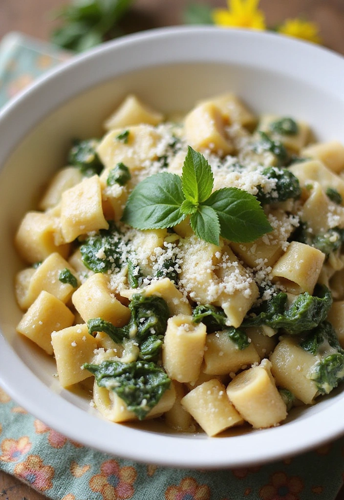 15 Vibrant Spring Vegetable Pasta Recipes That'll Brighten Your Dinner Table! - 2. Creamy Spinach and Artichoke Pasta