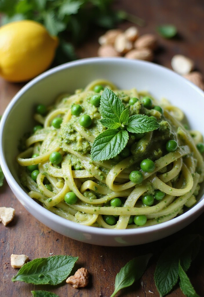 15 Vibrant Spring Vegetable Pasta Recipes That'll Brighten Your Dinner Table! - 4. Pea and Mint Pesto Pasta