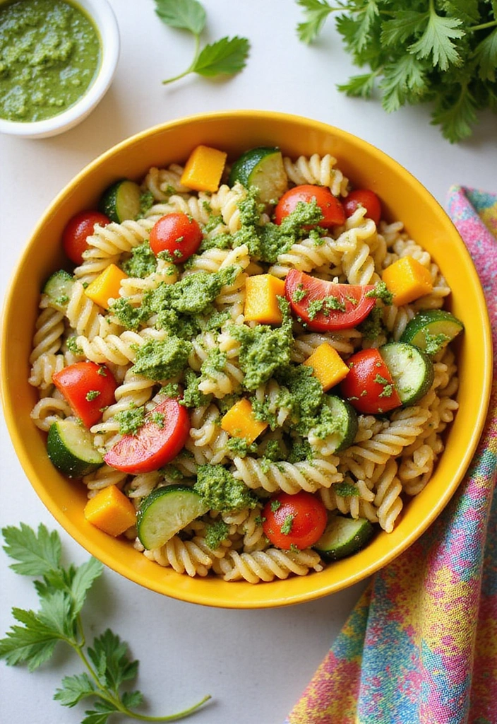 15 Vibrant Spring Vegetable Pasta Recipes That'll Brighten Your Dinner Table! - 7. Spring Vegetable Pesto Pasta Salad