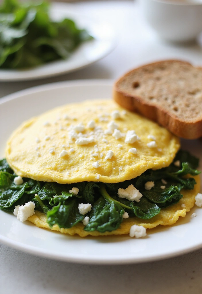 21 Healthy Dinner Ideas That Are So Easy, You'll Have Dinner Ready in 30 Minutes! - 4. Veggie Omelette with Spinach and Feta