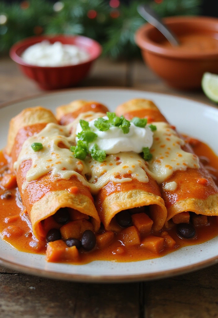 25 Cheap Dinner Recipes That Taste Gourmet (You’ll Be Shocked by #12!) - 9. Sweet Potato and Black Bean Enchiladas