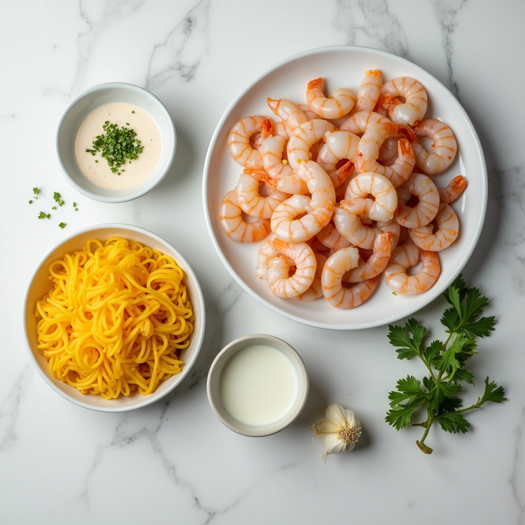 Creamy Garlic Shrimp Pasta Recipe: Quick, Easy, and Full of Flavor - Step 1: Prepare Ingredients