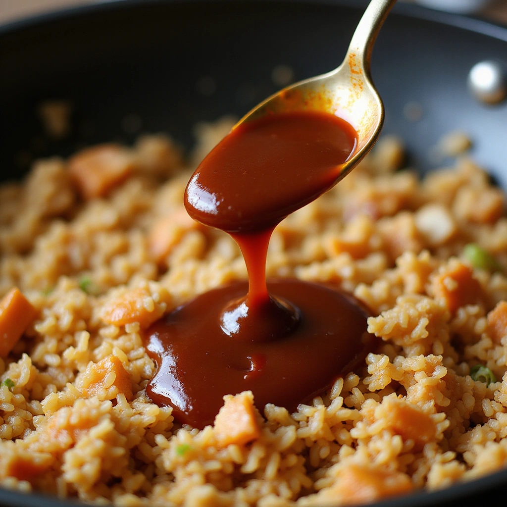 Savory Cowboy Fried Rice: A Flavor-Packed Dish with Tender Pulled Pork - Step 6: Season the Dish