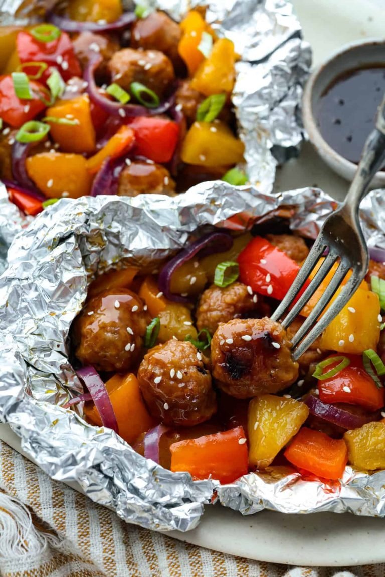 Teriyaki Meatball Foil Packets – Easy Oven, Grill & Campfire Meal