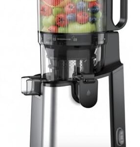 Cold Press Juicer, EUHOMY 5.8" Wide Feed Chute Juice Extractor Machine with 400W, High Juice Yield, Slow Masticating Juicer for Whole Vegetables & Fruits, Deep Grey