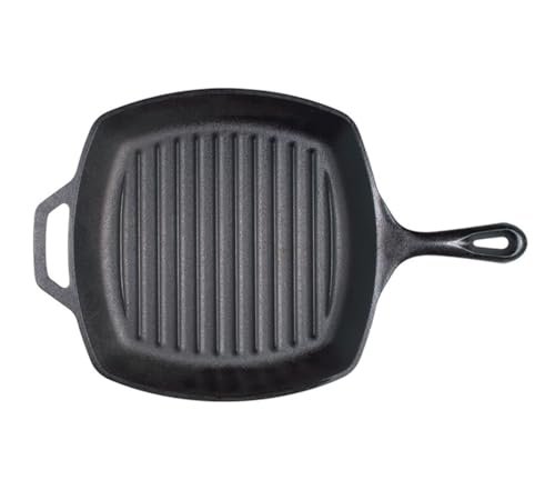 Lodge Cast Iron Grill Pan, Square, 10.5 Inch