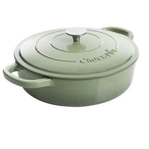 Crock Pot Artisan Enameled Cast Iron Braiser W/Lid, 5-Quart, Pistachio