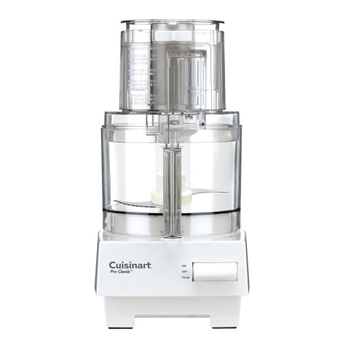 Cuisinart 7-Cup Pro Classic Food Processor, 600-Watt Motor, Vegetable Chopper & Blender for Mincing, Dicing, Shredding, Puree & Kneading Dough, DLC-10SYP1, White