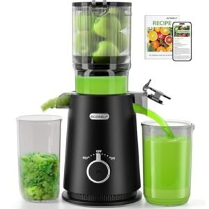 ECOSELF Juicer Machines Easy to Clean, with Wide Mouth & Large Feed Chute, Professional Cold Press Juicer For Whole Fruits & Vegetables, Self Feeding for Juice Extractor Machine, High Juice Yield