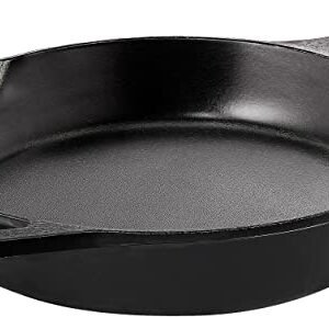 Utopia Kitchen Cast Iron Skillets 12 Inch, Chef's Pan, Pre-Seasoned Frying Pan, Stovetop, Oven, Campfire and Grill Large Skillet, Even Heat Distribution Multipurpose Cast Iron Pan - Black