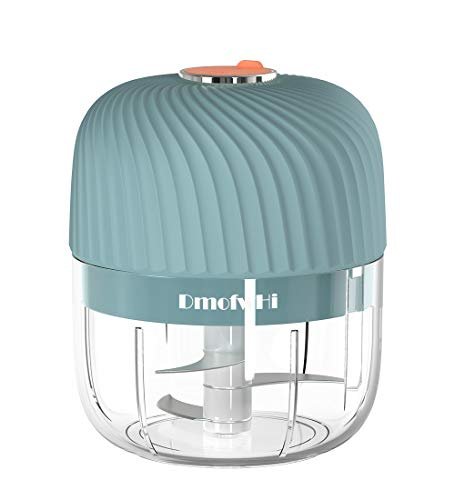 DmofwHi Electric Garlic Chopper,Cordless Mini Chopper With USB Rechargeable,304 Stainless Steel Blade,250ml Portable Electric Mini Food Chopper for Garlic,Ginger,Onion,Meat-Blue (Blue)