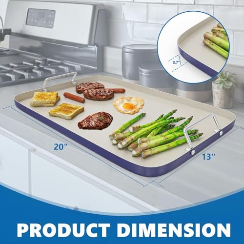 Discover the SafBbcue 20" x 13" Double Burner Griddle Pan Review for Your Grill - Image 2