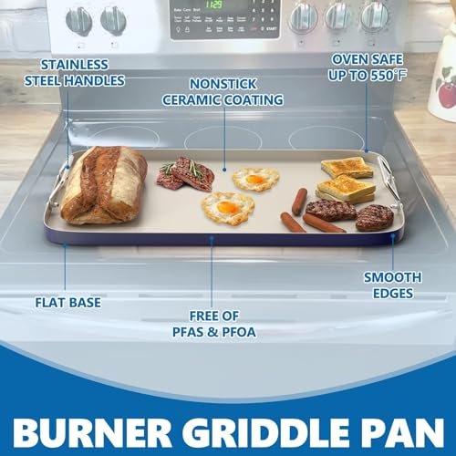 Discover the SafBbcue 20" x 13" Double Burner Griddle Pan Review for Your Grill - Image 4