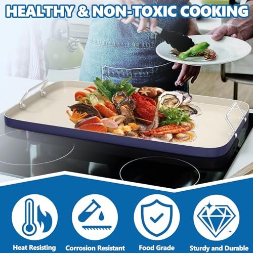 Discover the SafBbcue 20" x 13" Double Burner Griddle Pan Review for Your Grill - Image 5