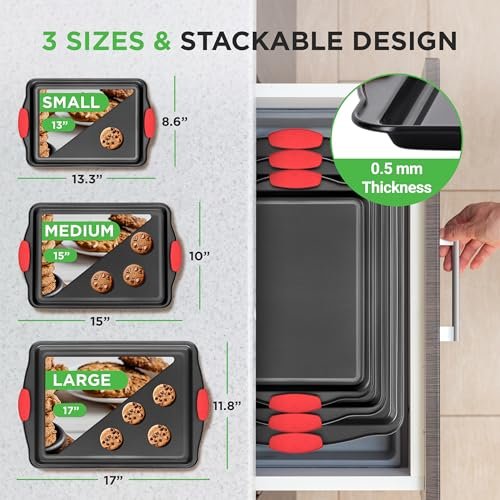 Stylish and Nonstick: NutriChef 3-Piece Baking Pans Review for Home Cooks - Image 2