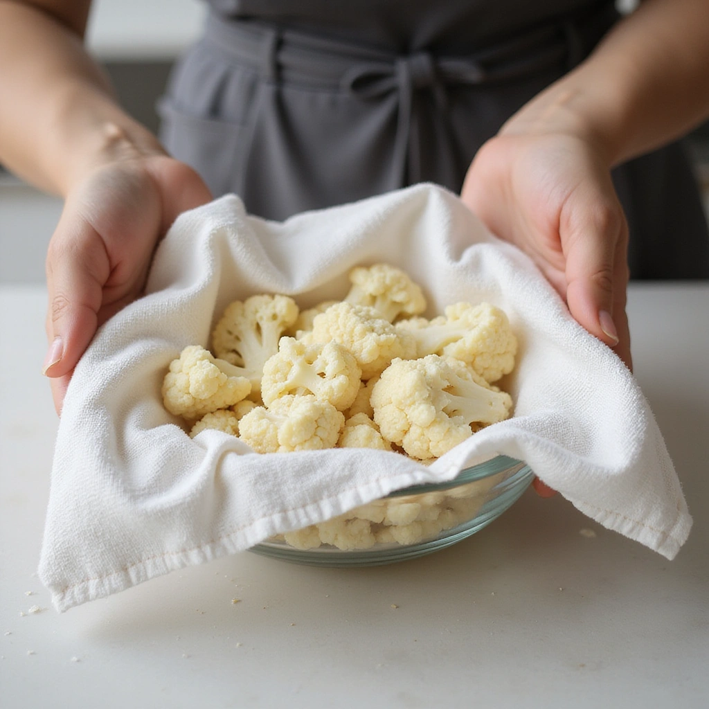Keto-Friendly Cauliflower Pizza Crust: Guilt-Free and Delicious - Step 3: Drain Cauliflower