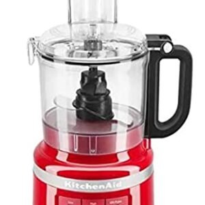 KitchenAid 7 Cup Food Processor Plus 3 speed Knead Chop Shred Slice Puree Empire Red (RENEWED)