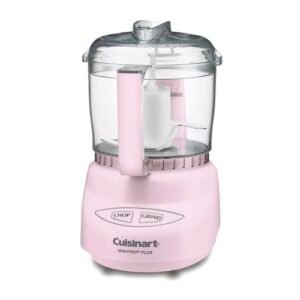 Cuisinart Mini-Prep Plus Food Processor, 24-Ounce Mini Food Processor to Chop Herbs, Vegetables, and Hard Cheese, 24-Ounce Work Bowl, Reversible Stainless Steel Blade, DLC-2APK, Pink