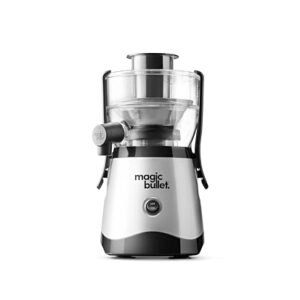 Magic Bullet® Mini Juicer, Countertop Space-Saving, 2" Feed Chute for Fruits and Vegetables, 400W, Compact Design, Black/Silver, MBJ10100