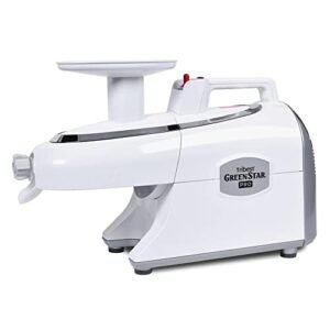 Tribest Greenstar GS-P501-B Pro Jumbo Slow Masticating Juicer, Twin Gear Cold Press Juicer & Juice Extractor, White