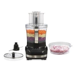 Hamilton Beach Big Mouth Duo Plus 12 Cup Food Processor & Vegetable Chopper with Additional Mini 4 Cup Bowl, Black (70580)