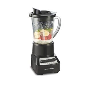 Hamilton Beach Wave Crusher Blender for Smoothies With 40 Oz Glass Jar and 14 Functions, Ice Sabre Blades & 700 Watts for Consistently Smooth Results, Black & Stainless Steel (54220)