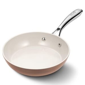 KOCH SYSTEME CS 8 Inch Nonstick Frying Pan Skillet, Ceramic Non Stick Frying Pans, Non Toxic Pans for Cooking, Induction Compatible Egg Pan, Free of PFOA & PTFE, Dishwasher & Oven Safe, Brown