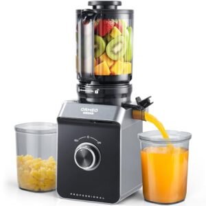 Cold Press Juicer, ORMEO HOME Juicer Machines with 4.35"Large Feed Chute Fit Whole Vegetables & Fruits, Masticating Juicer with Pulp Seperation, 99.6% Juice Purity, Quiet Motor, Easy to Clean,BPA Free