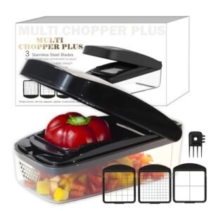 KITIDEA Vegetable Chopper, Food Choppers, Onion Chopper, Veggie Choppers, Onion Dicer, Potato Dicer Cuber with Container, Onion Dicer & Vegetable Dicer (Black)