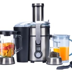 GOTMORE Juicer Machine, Blender & Grinder Combo 3 in 1 for Smoothies, Juice, Processing, Grinding & More 1300W Centrifugal Juice Extractor for Fruit Vegetable with 5 Speeds LCD Screen, Easy to Clean