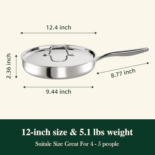 Is the 12 Inch Tri-Ply Stainless Steel Frying Pan Worth It? A Review for Home Cooks - Image 3
