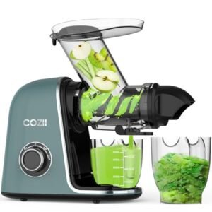 COZII Cold Press Juicer,Non-Clog Slow Masticating Juicer Soft/hard Mode & Quiet Motor,3.6 Inch Large Feed Chute For Vegetable and Fruit,Easy to Clean Juicer Machines,Dishwasher Safe,High Juice Yield