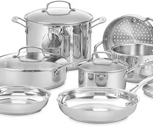 Cuisinart 77-11G Stainless Steel 11-Piece Set Chef's-Classic-Stainless-Cookware-Collection