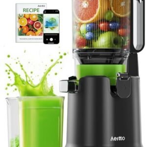 Aeitto Cold Press Juicer with 5.8" Extra Wide Mouth, Juicer Machines, Easy to Clean, Fit Whole Vegetables & Fruits, Professional Slow Masticating Juicers,Self Feeding, High Juice Yield